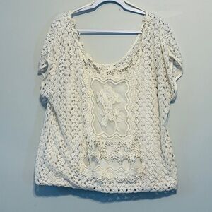 Chic Cream Lace Blouse for Women